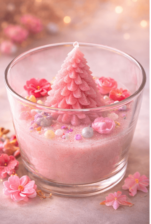 Handcrafted Tree Candle in Glass Bowl – Decorative Dough Bowl Candle