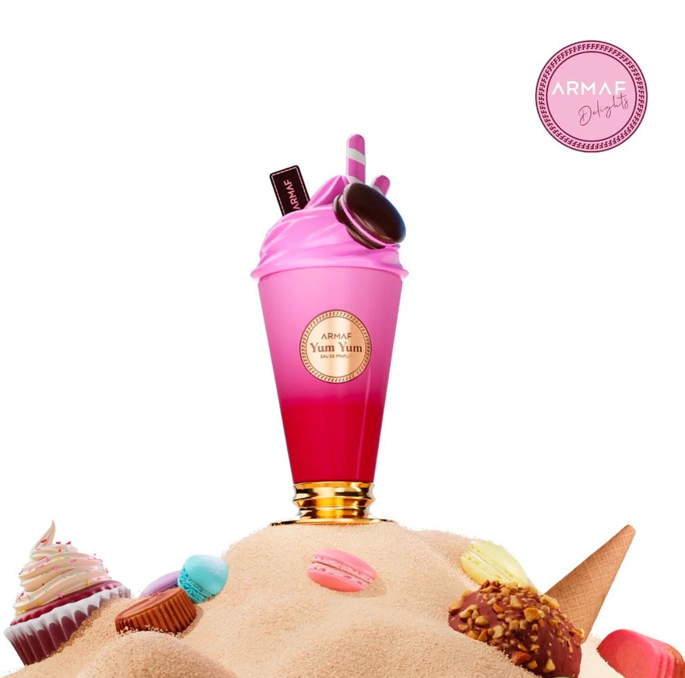 Shop Armaf Yum Yum 100ml – a playful, long-lasting floral-fruity perfume with cherry, vanilla, musk and amber. Perfect for gifting and daily wear.