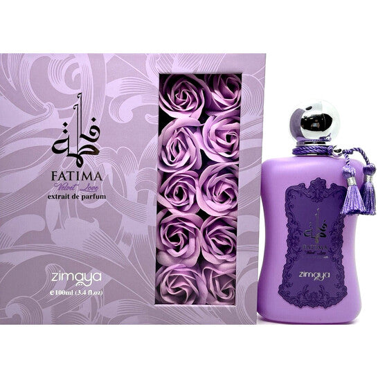 Zimaya Fatima Velvet Love Eau de Parfum – a sophisticated floral and sweet fragrance for women with warm musk and vanilla undertones. Shop authentic