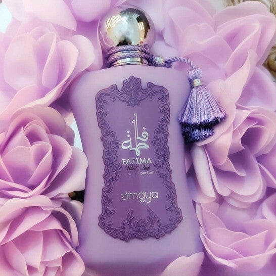 Zimaya Fatima Velvet Love Eau de Parfum – a sophisticated floral and sweet fragrance for women with warm musk and vanilla undertones. Shop authentic